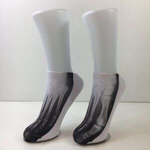 Unisex X-Ray Bone Print Novelty Ankle Socks Skeleton Foot Design Black White